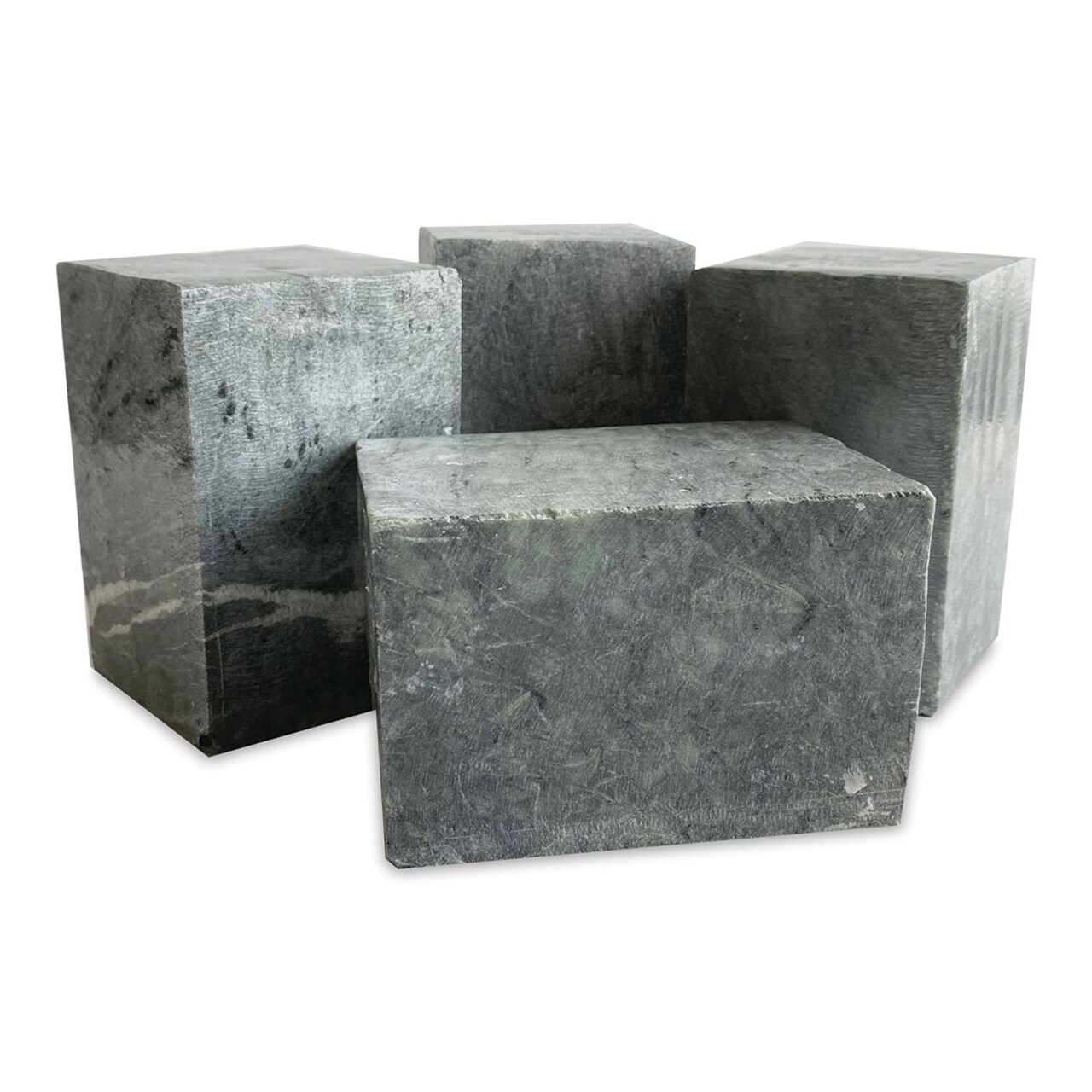 Sculpture House Sea Mist Soapstone Class Pack - 4 Pieces, 4.5" x 3" x 3”